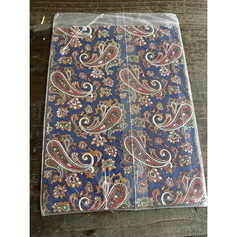 Buzza Gift‎ Wrap Paper Blue Boho All Occasion 2 Sheet Set NIP Retro Junk Journal